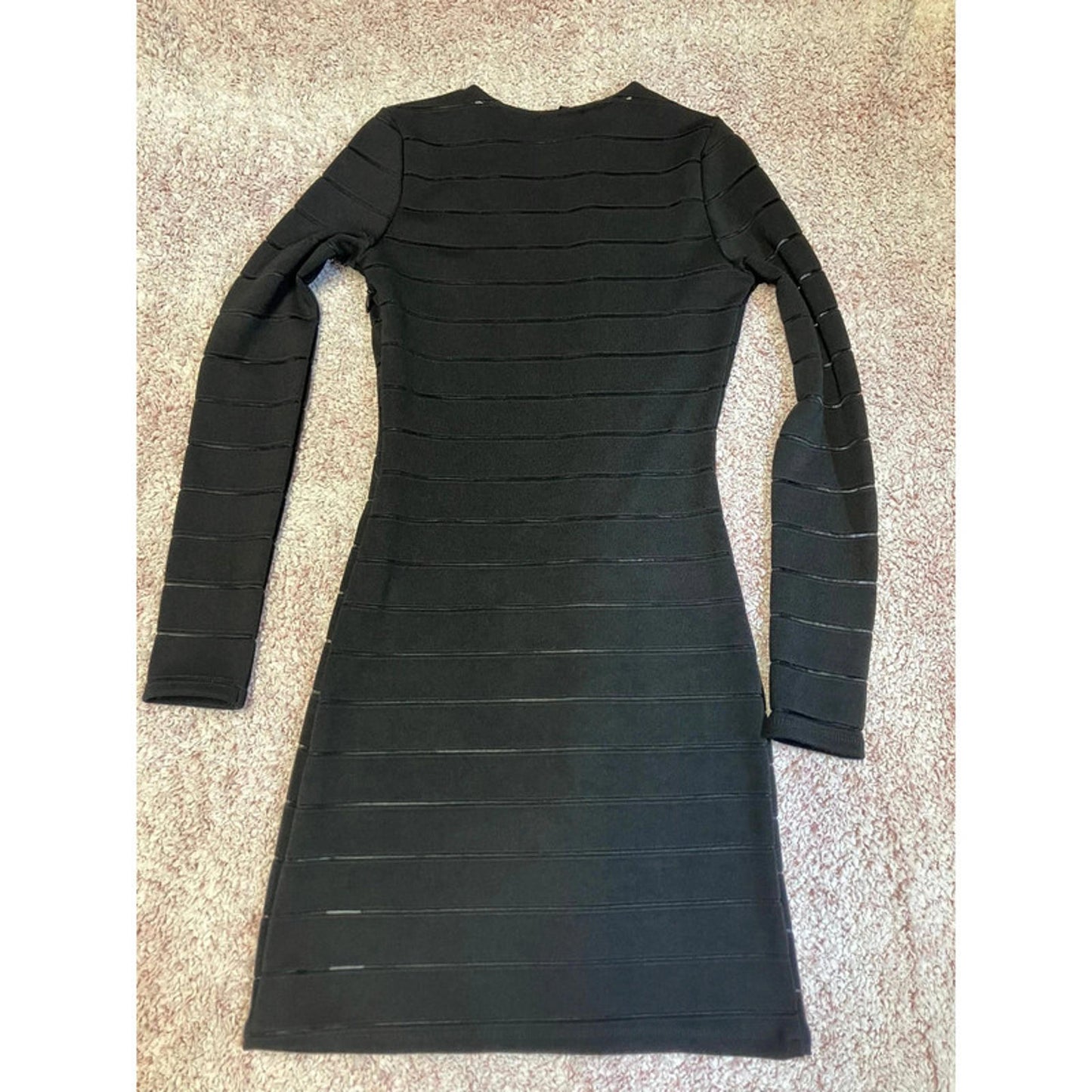 Topshop Black Long Sleeve Bodycon Dress UK 6