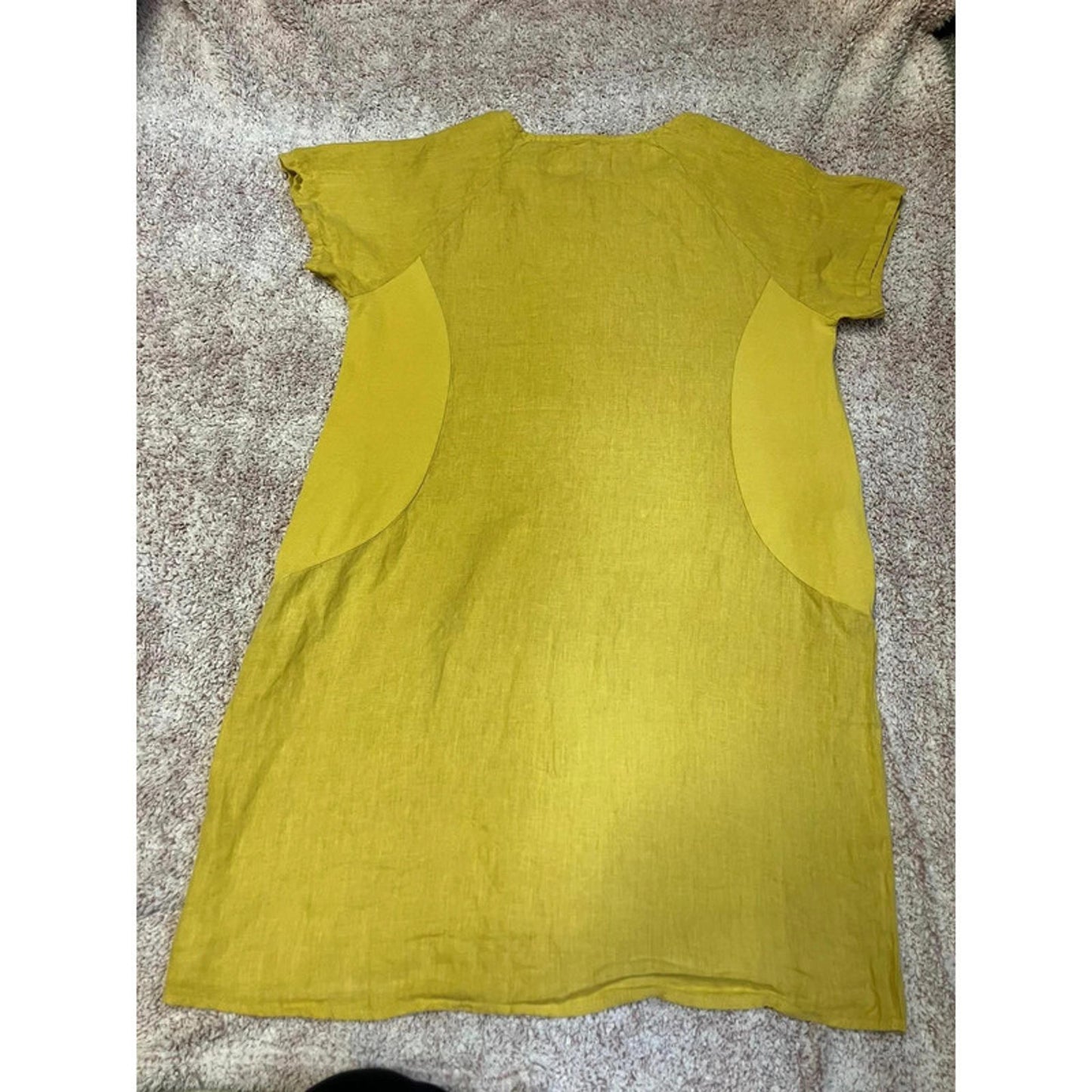 Mustard Yellow Linen-Blend Shift Dress (Size not visible) fits 10-12