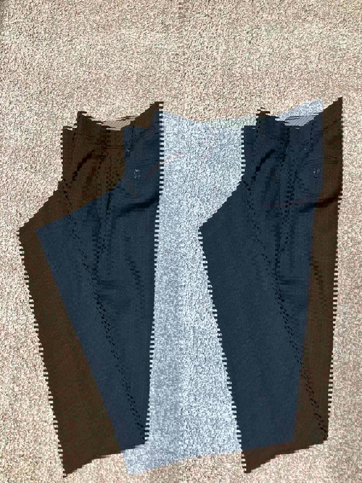 M&S Men's Navy Wool Blend Dress Pants, Size 38" Long