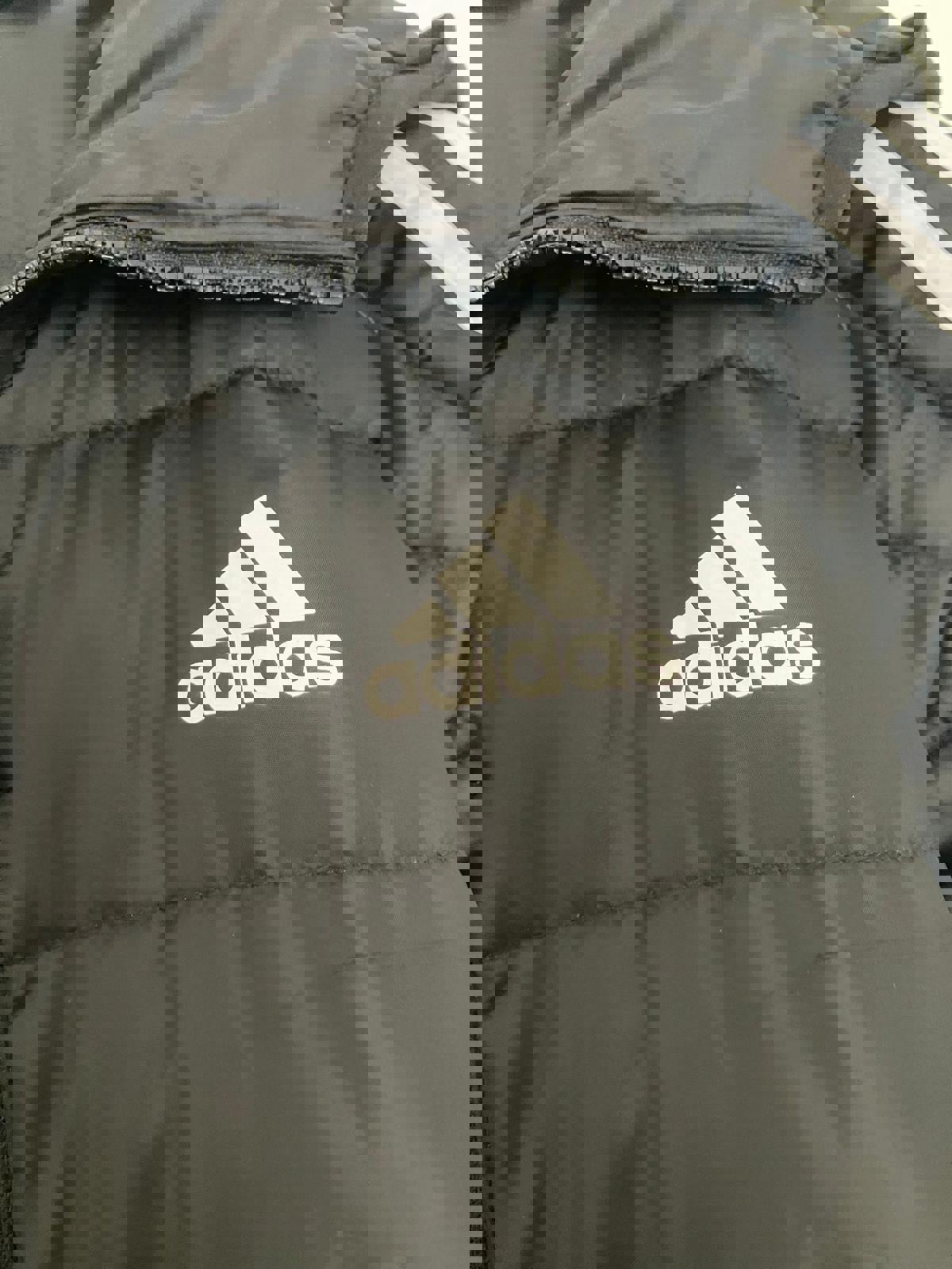 Adidas Men's Black Puffer Jacket with Hood