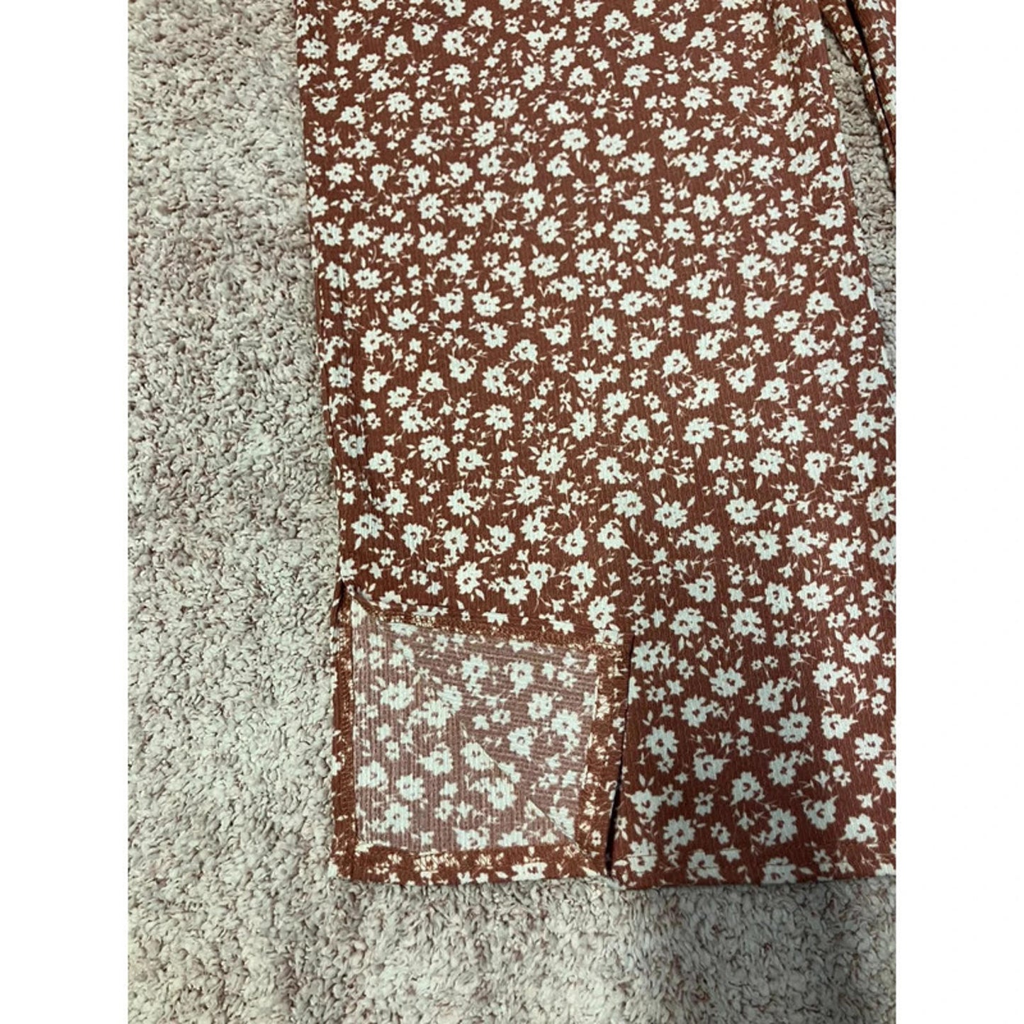New Look Brown Floral Wide Leg Trousers – Size 10