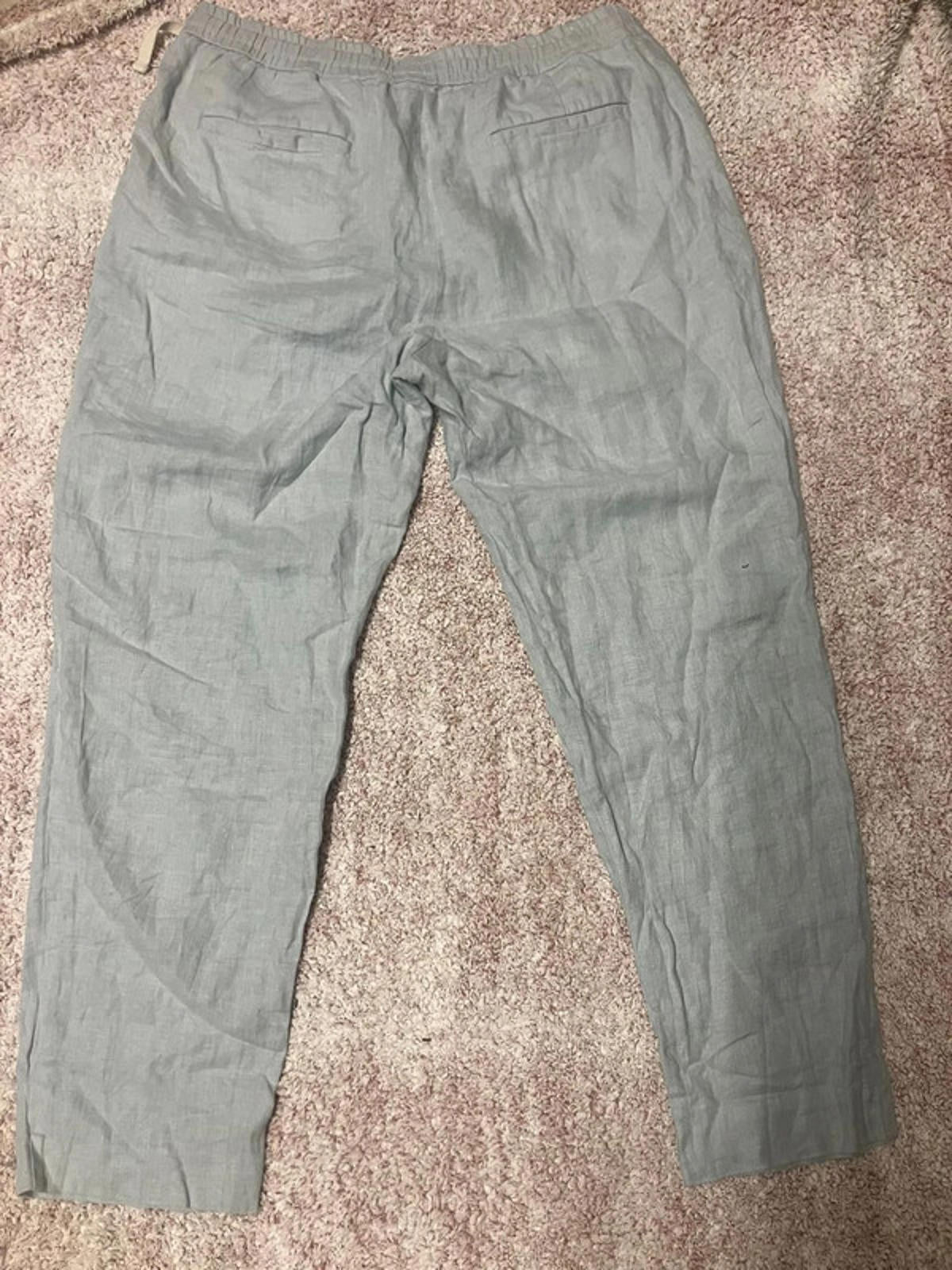 Zara Light Grey Linen Trousers XL (W34)