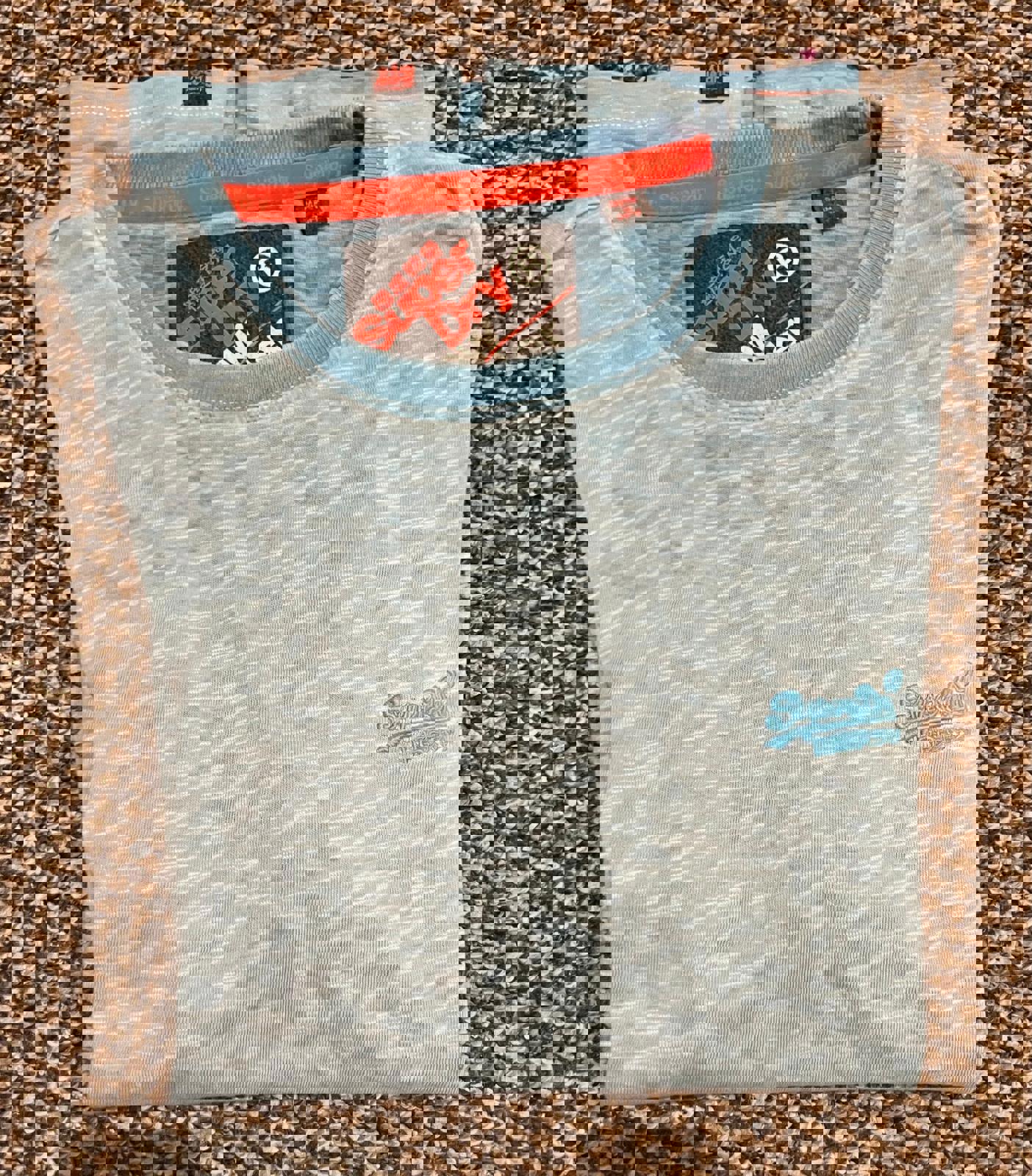 Superdry Men's Light Blue Low Roller T-Shirt Size Small