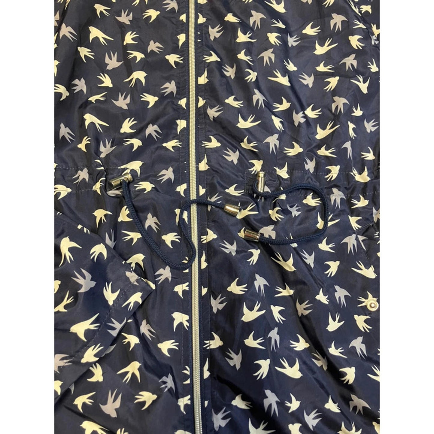 Atmosphere Navy Swallow Print Parka Jacket – Size L (UK 14–16)