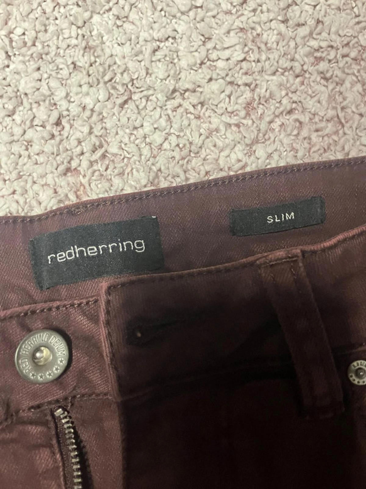 Red Herring Slim Burgundy Jeans W30 S