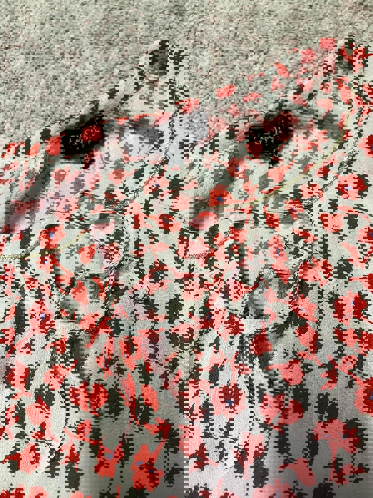 Caroll Paris Red Floral Blouse UK 8