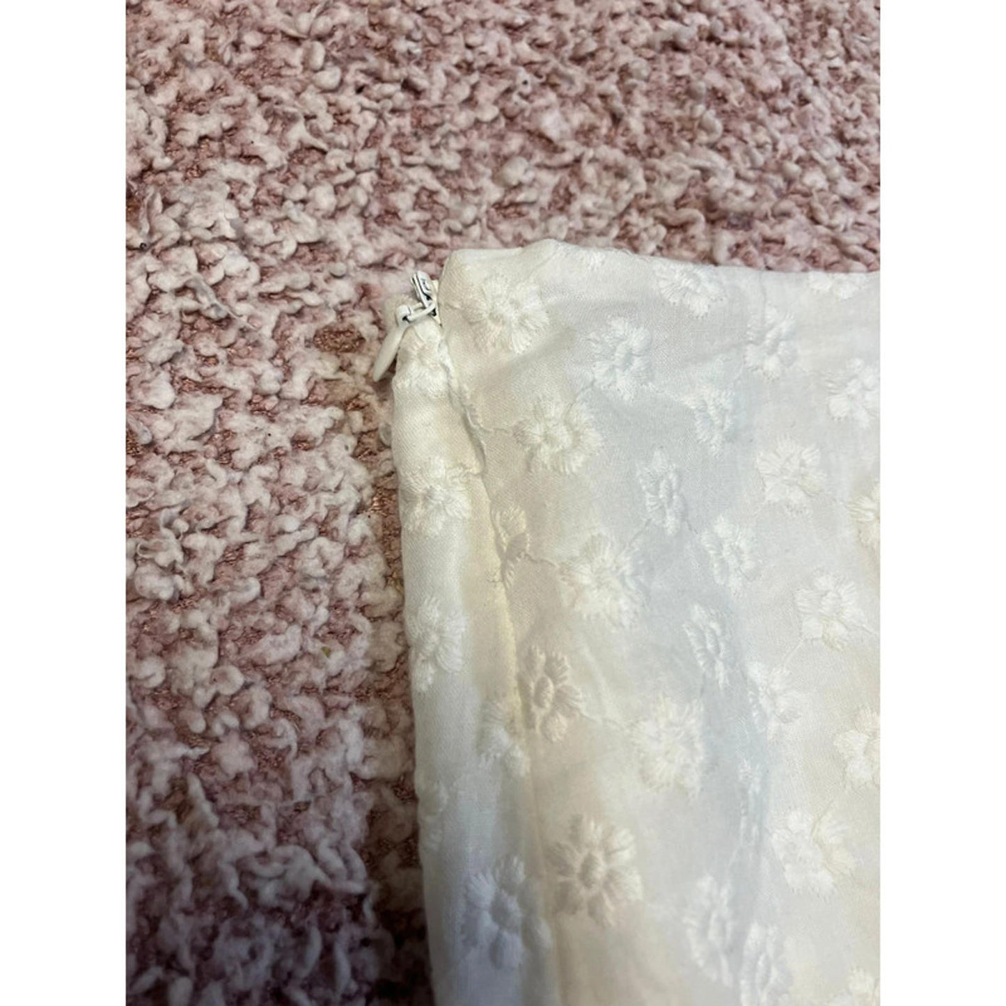 PrettyLittleThing White Embroidered Mini Skirt UK 4