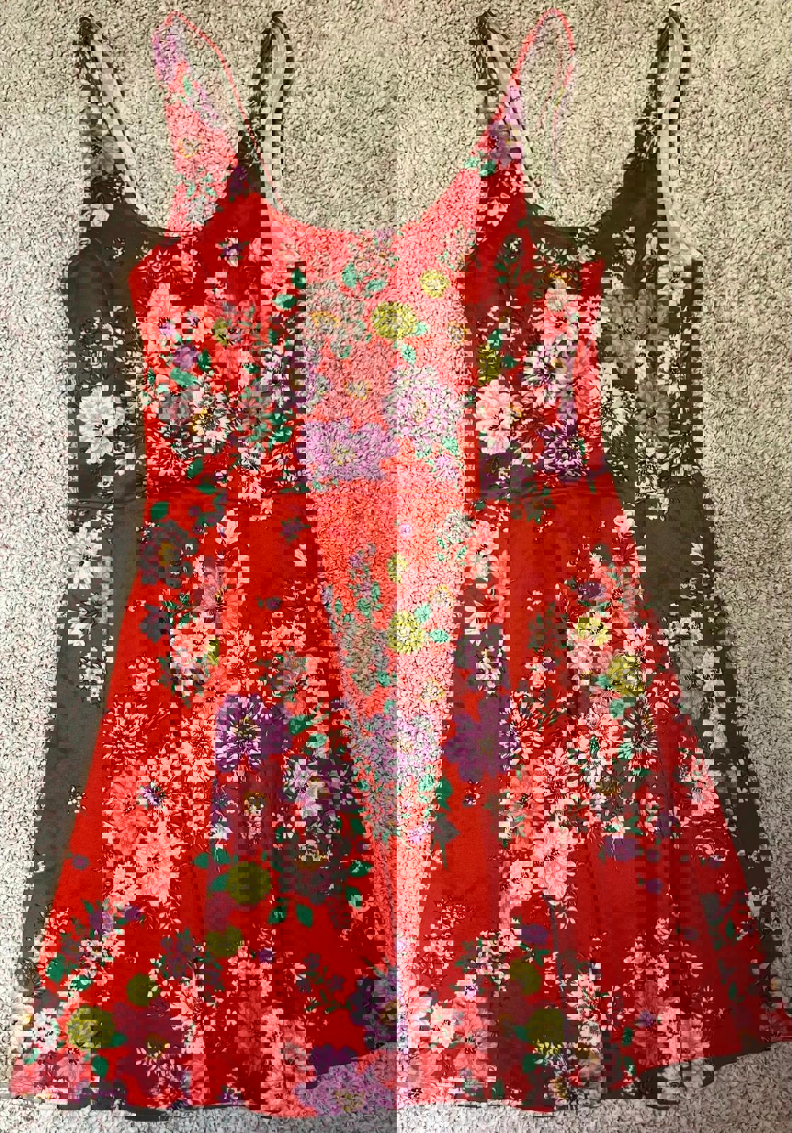 Charlotte Russe Red Floral Fit and Flare Dress