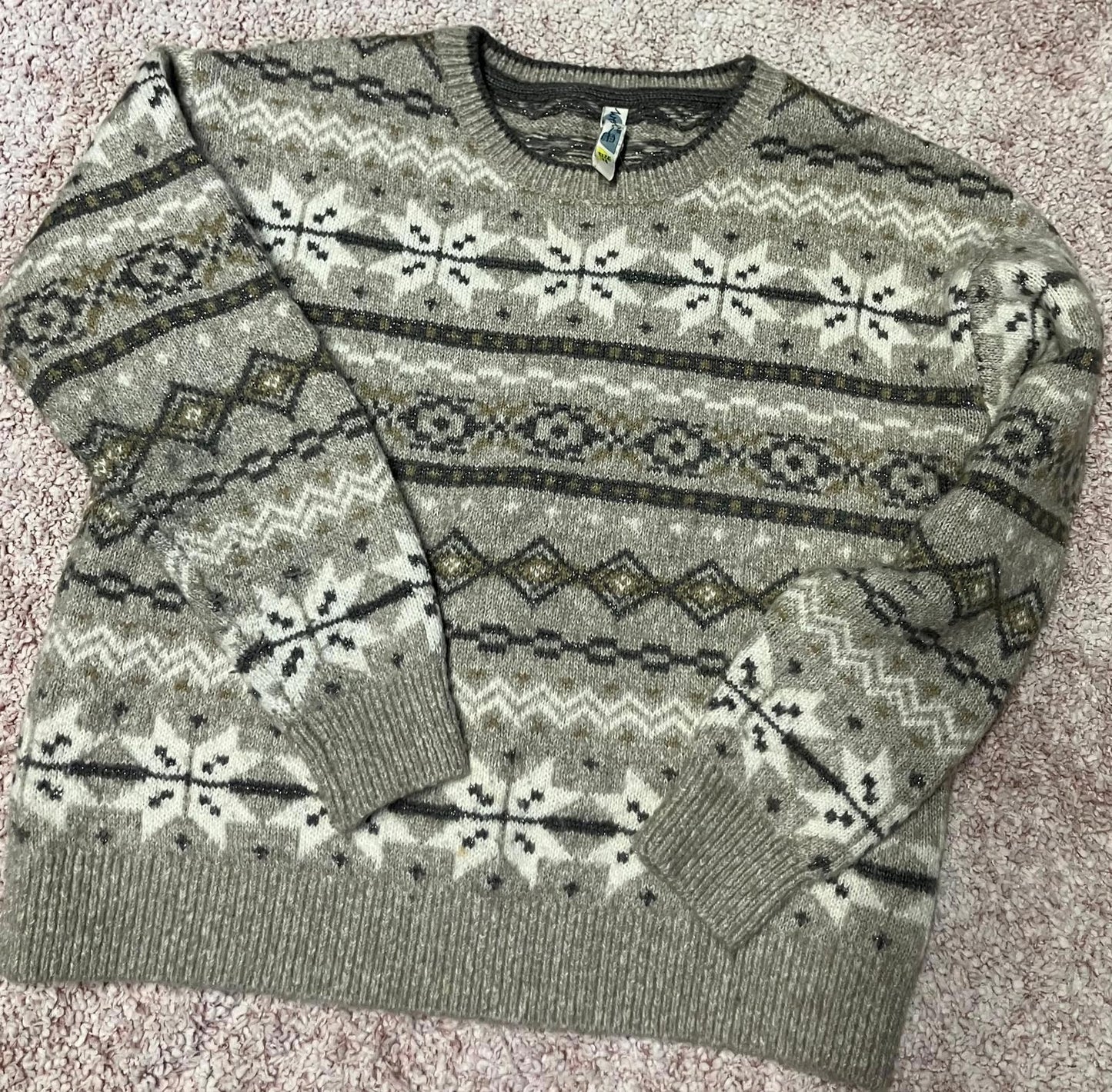 Cozy Fair Isle Pattern Wool Blend Sweater