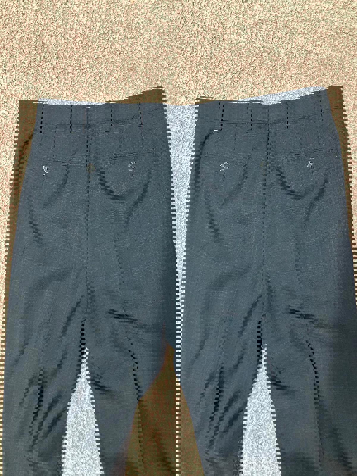 M&S Men's Navy Wool Blend Dress Pants, Size 38" Long