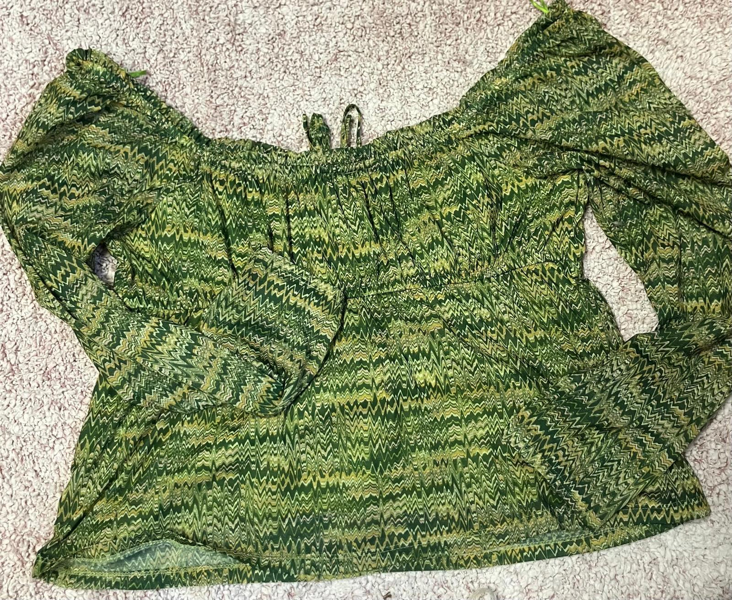 Next Green Off-Shoulder Blouse UK 10