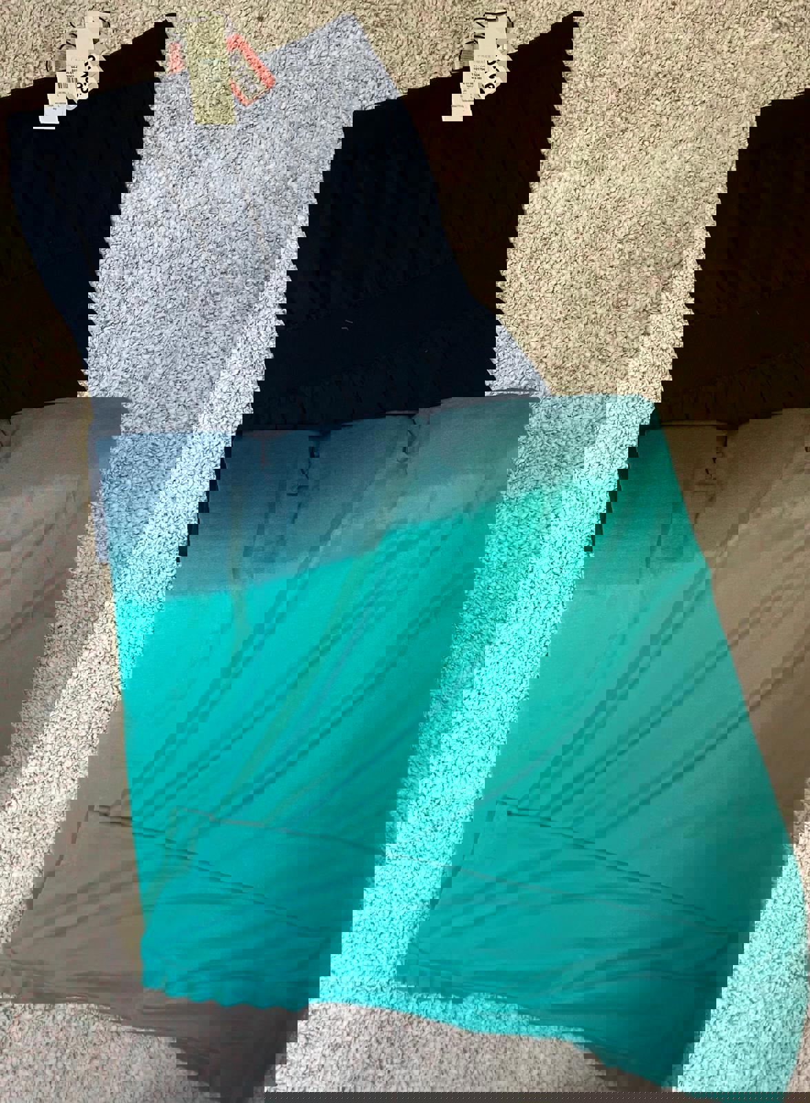 Chic Strapless Ombre Maxi Dress - Navy to Aqua