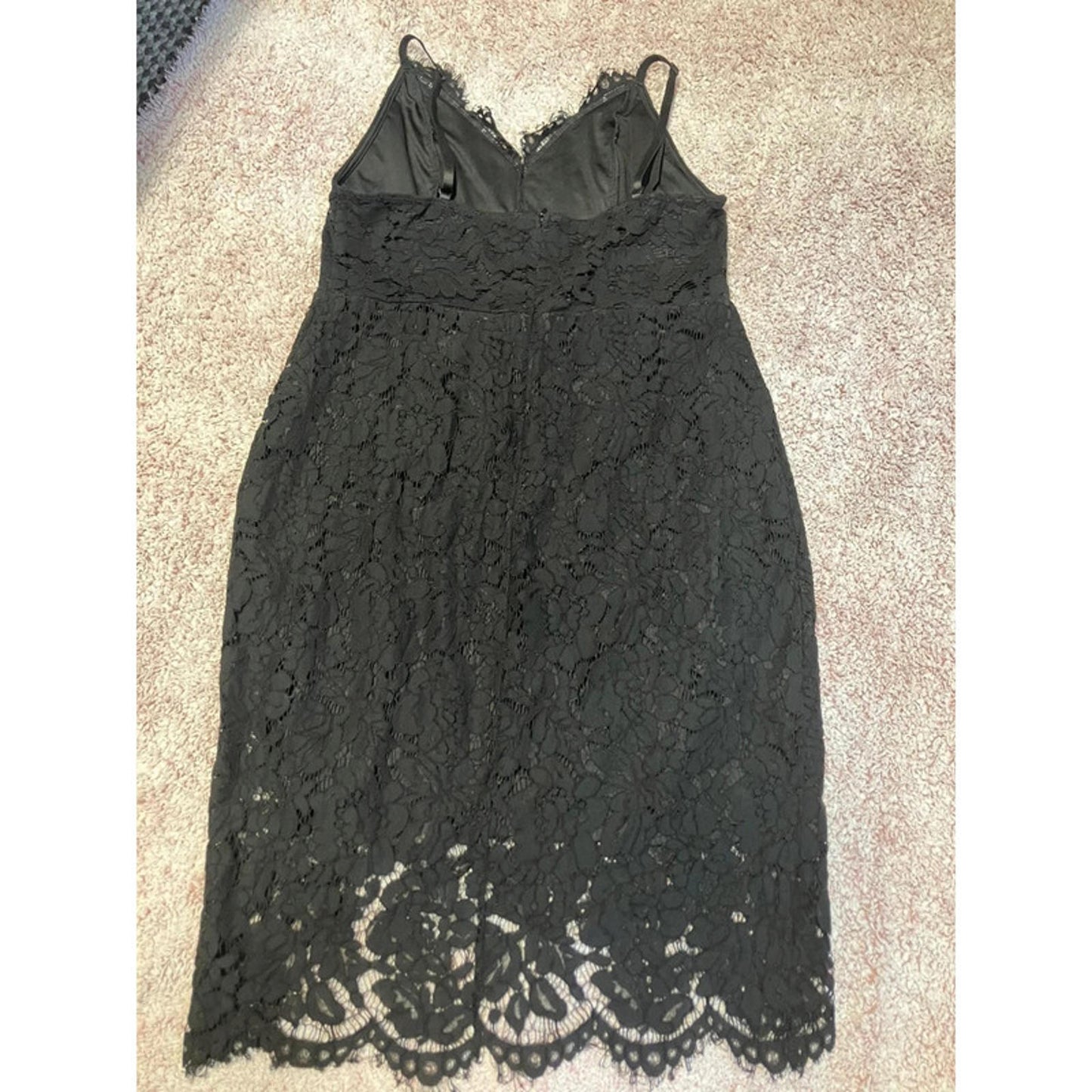 Black Lace Spaghetti Strap Dress – Size XL