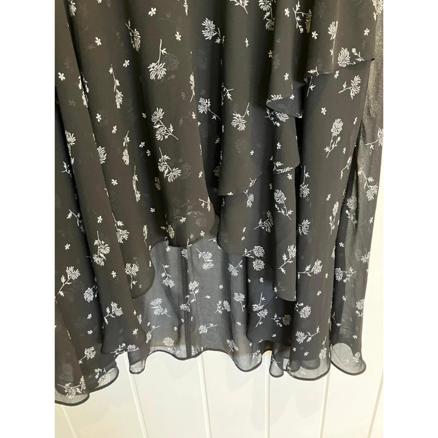 H&M Black Floral Midi Dress – UK 10