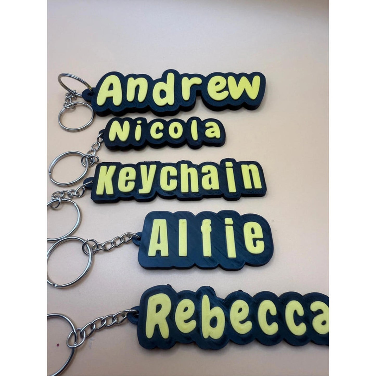 Personalised 3D Printed Name Keychain – Custom Key Ring Gift (up to 10 letters)