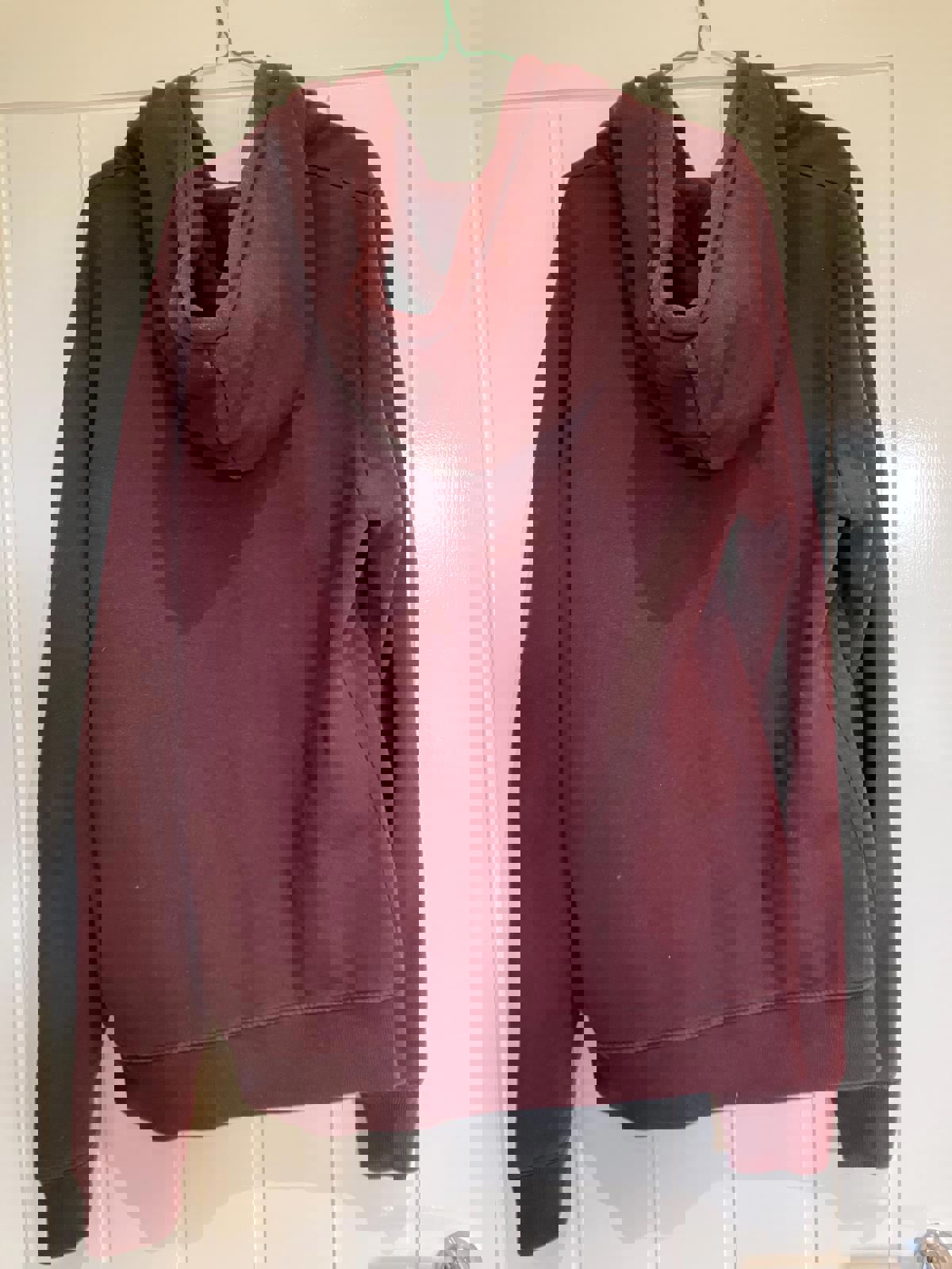 AllSaints Men's Zip-Up Hoodie in Burgundy, Size Small
