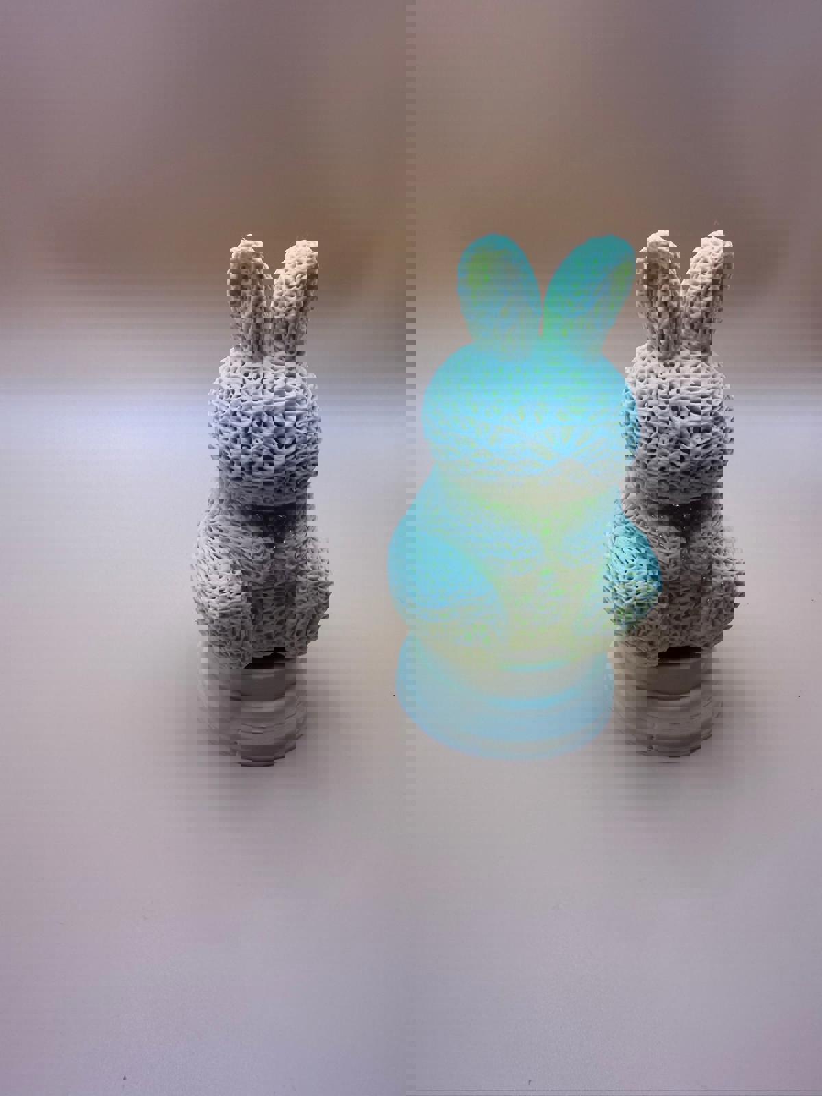 Intricate 3D Printed Bunny Miniature Toy tea light , night light