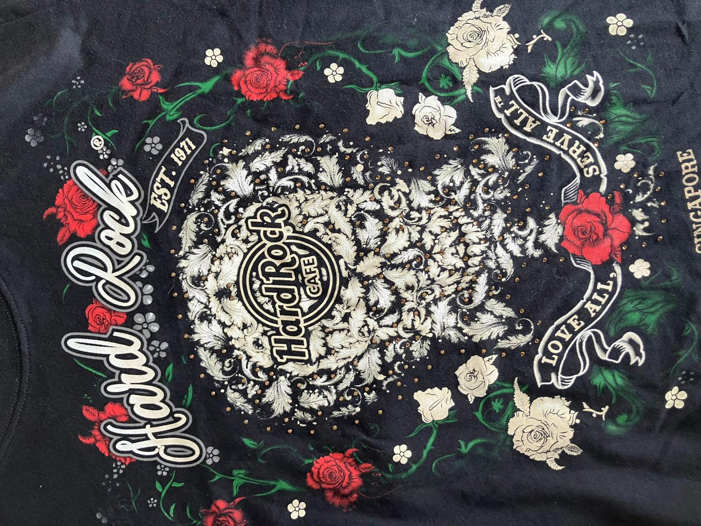 Hard Rock Cafe Men's Black Graphic T-Shirt Large