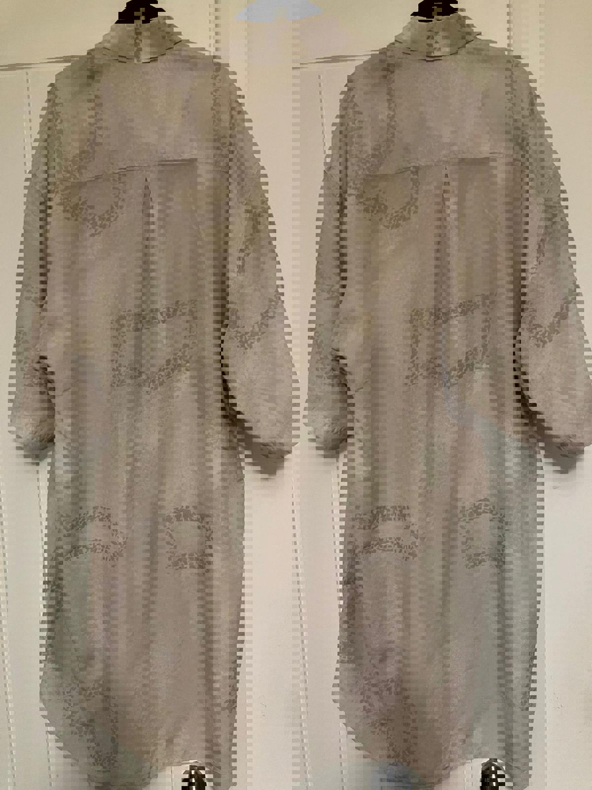 Angelo Litrico Men's Button-Up Shirt, Size Large, Light Beige with Subtle Pattern