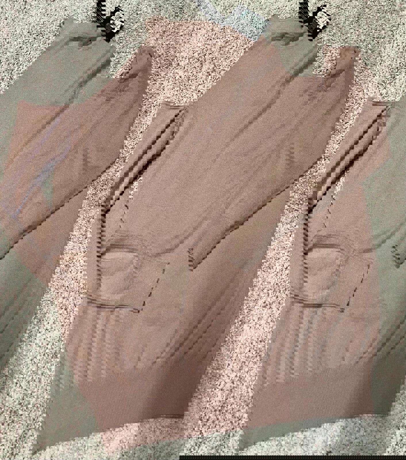 Blush Pink Embellished Neck Sweater - Size 12