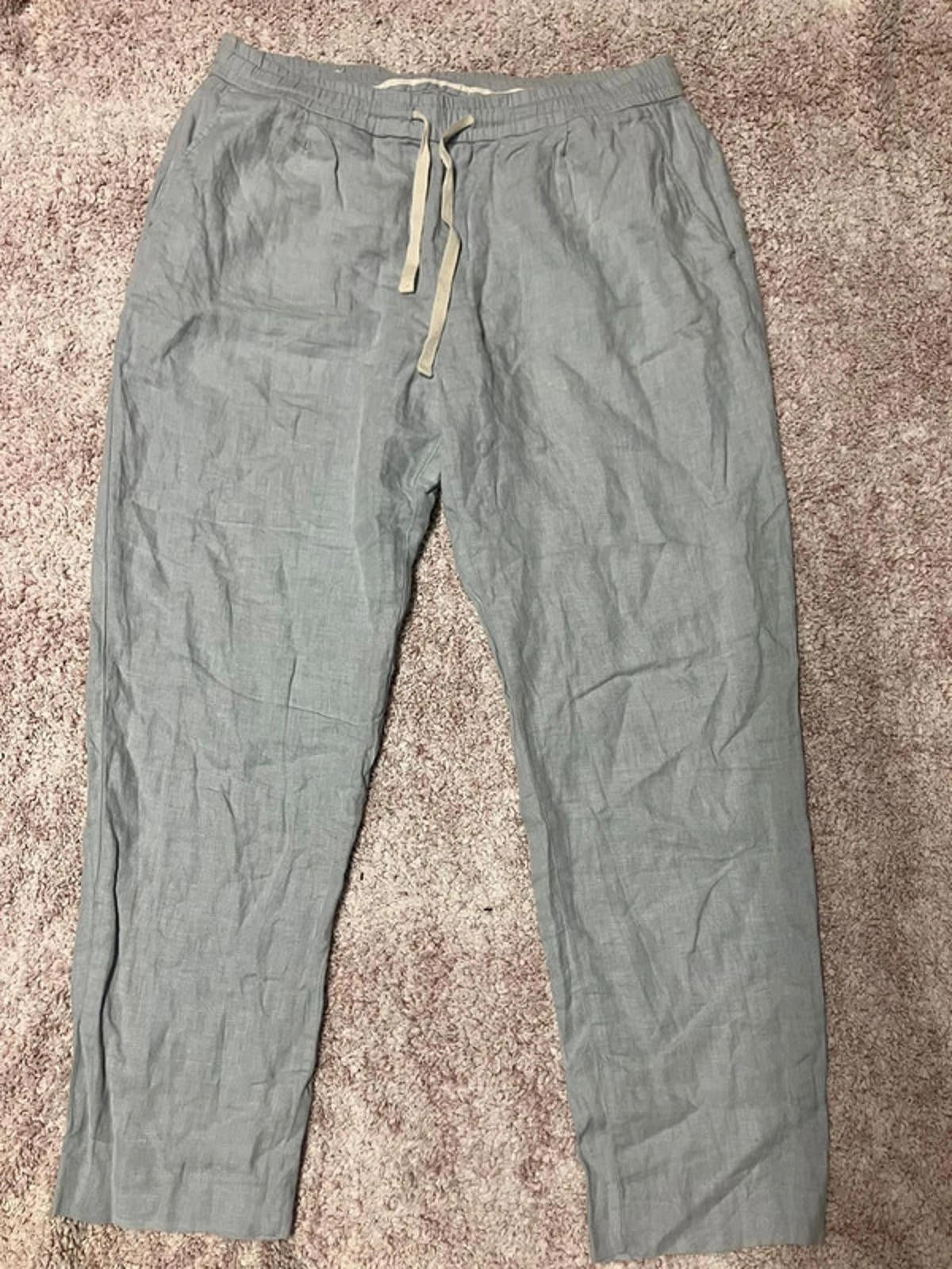 Zara Light Grey Linen Trousers XL (W34)