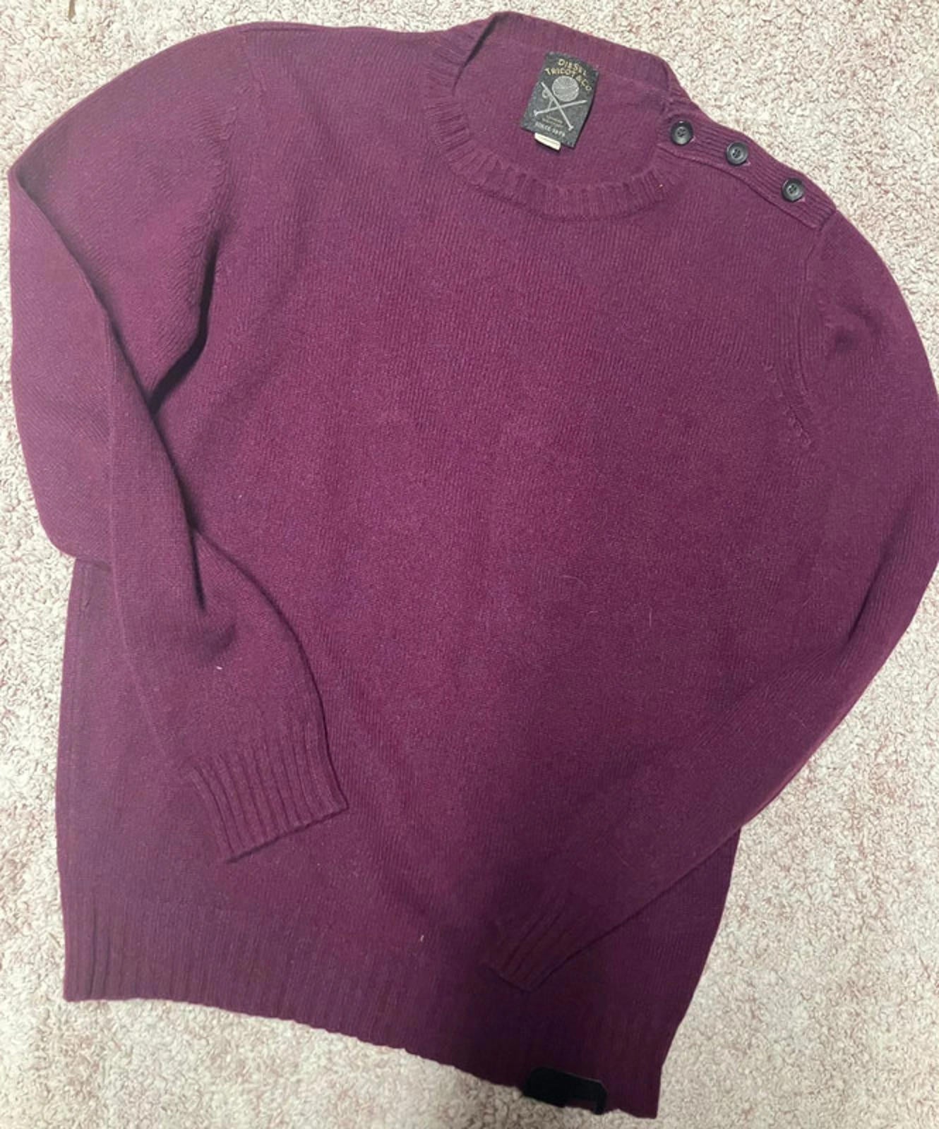 Diesel Tricot & Co Burgundy Knit Jumper (M)