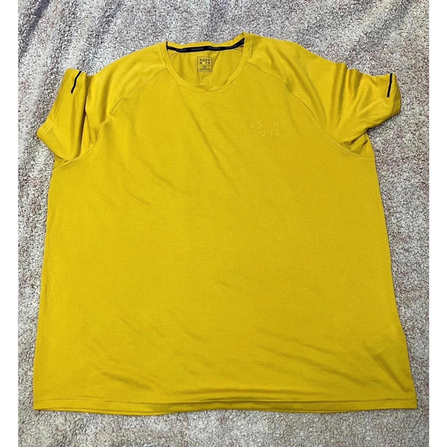 Men’s sports t-shirt by Goodmove in bright yellow.