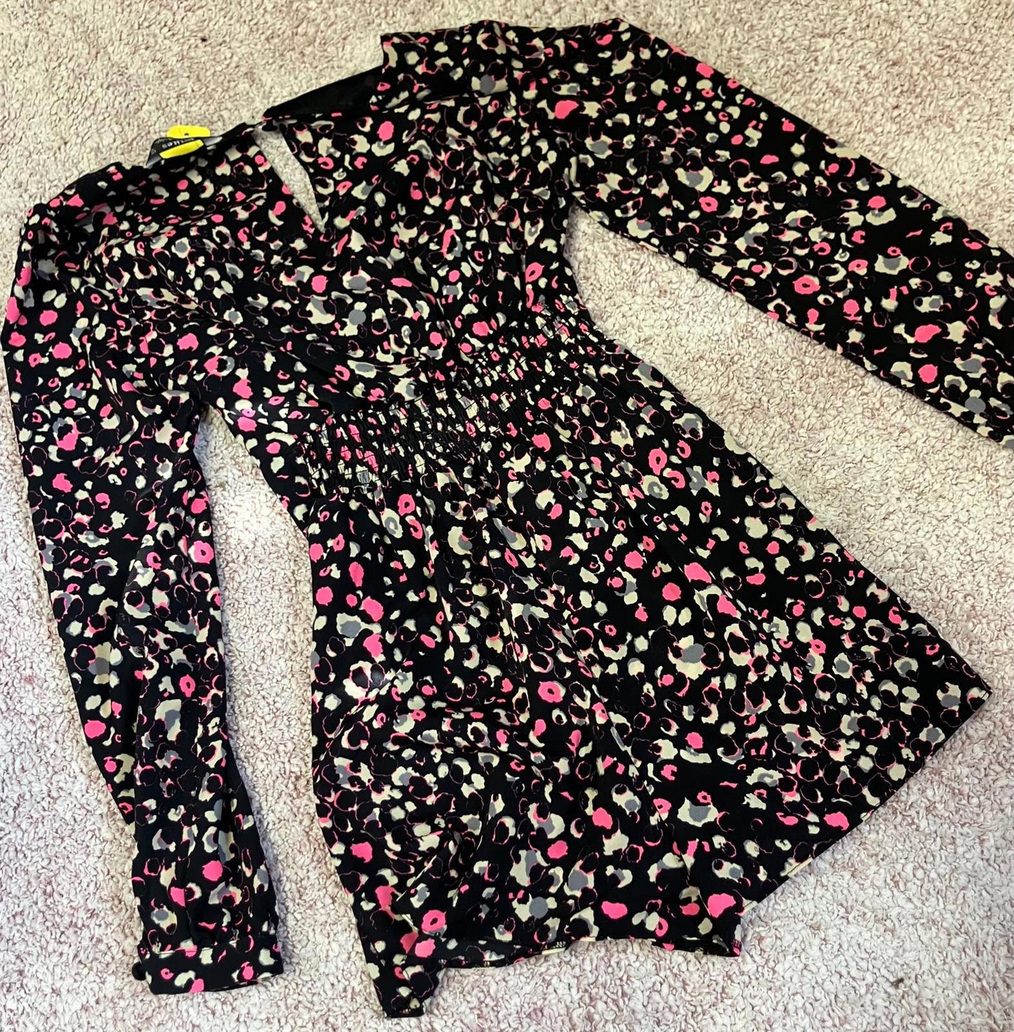 Style Eye Petites Leopard Print Long Sleeve Playsuit UK 4