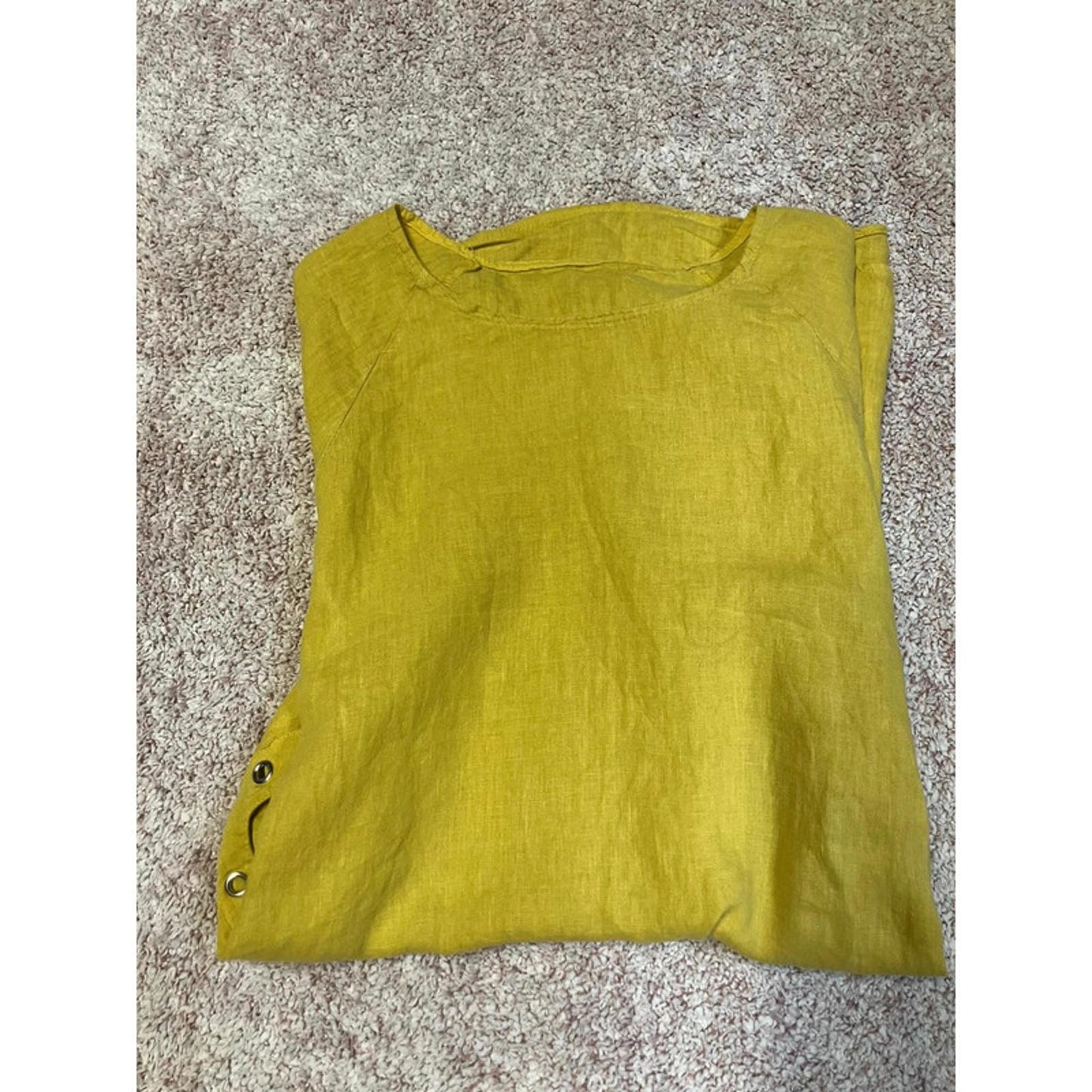 Mustard Yellow Linen-Blend Shift Dress (Size not visible) fits 10-12