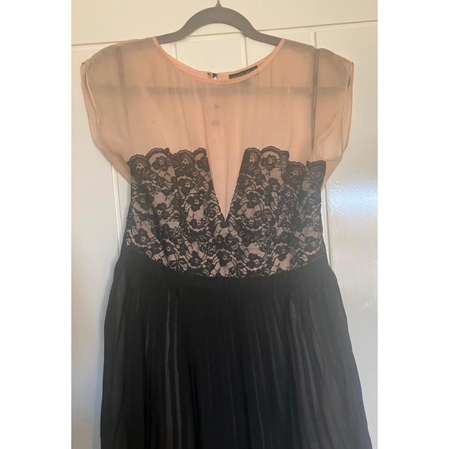 Spotlight by Warehouse Black Lace Midi Dress UK 14