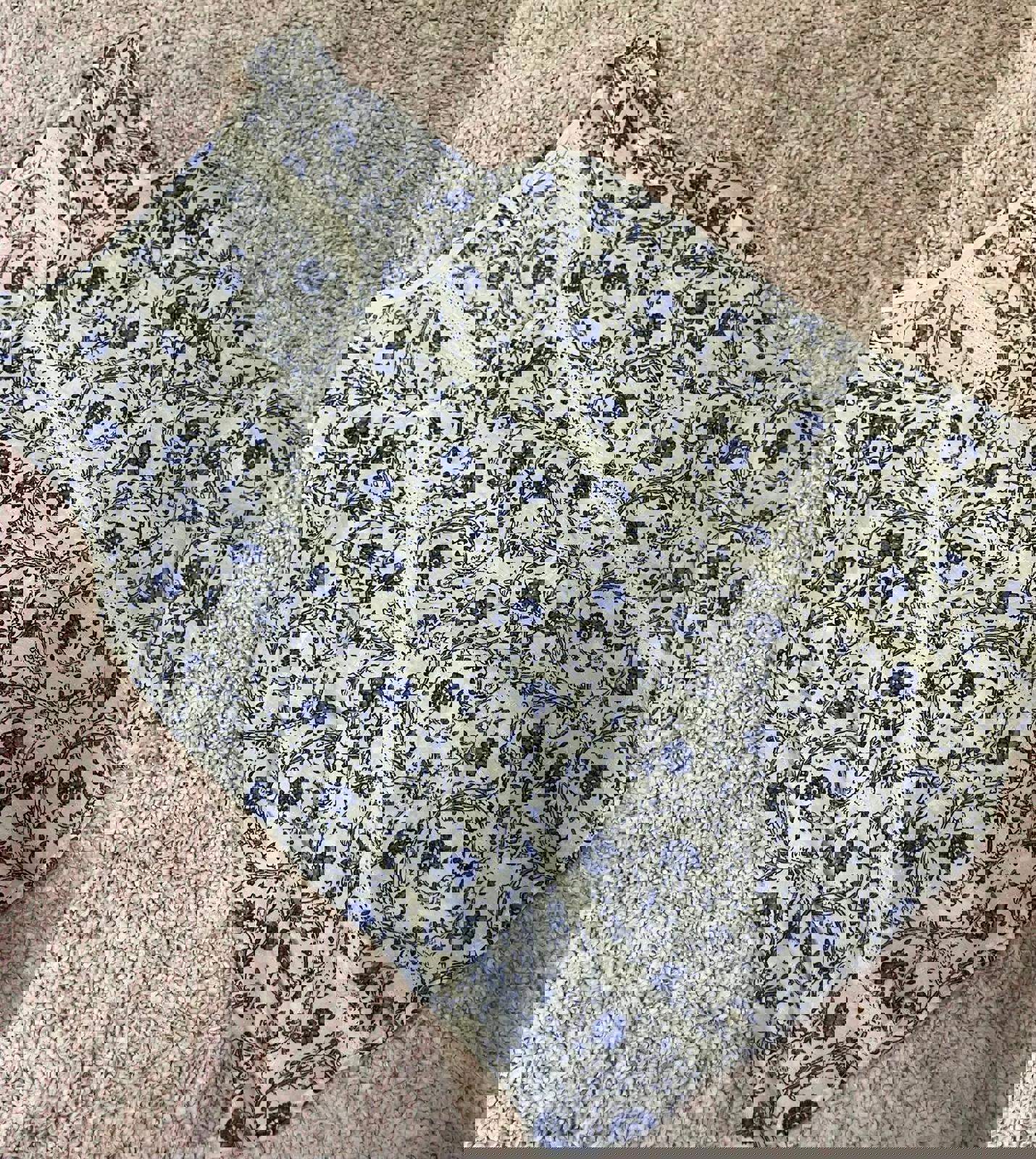 FatFace White & Blue Floral Sleeveless Blouse – Size 14