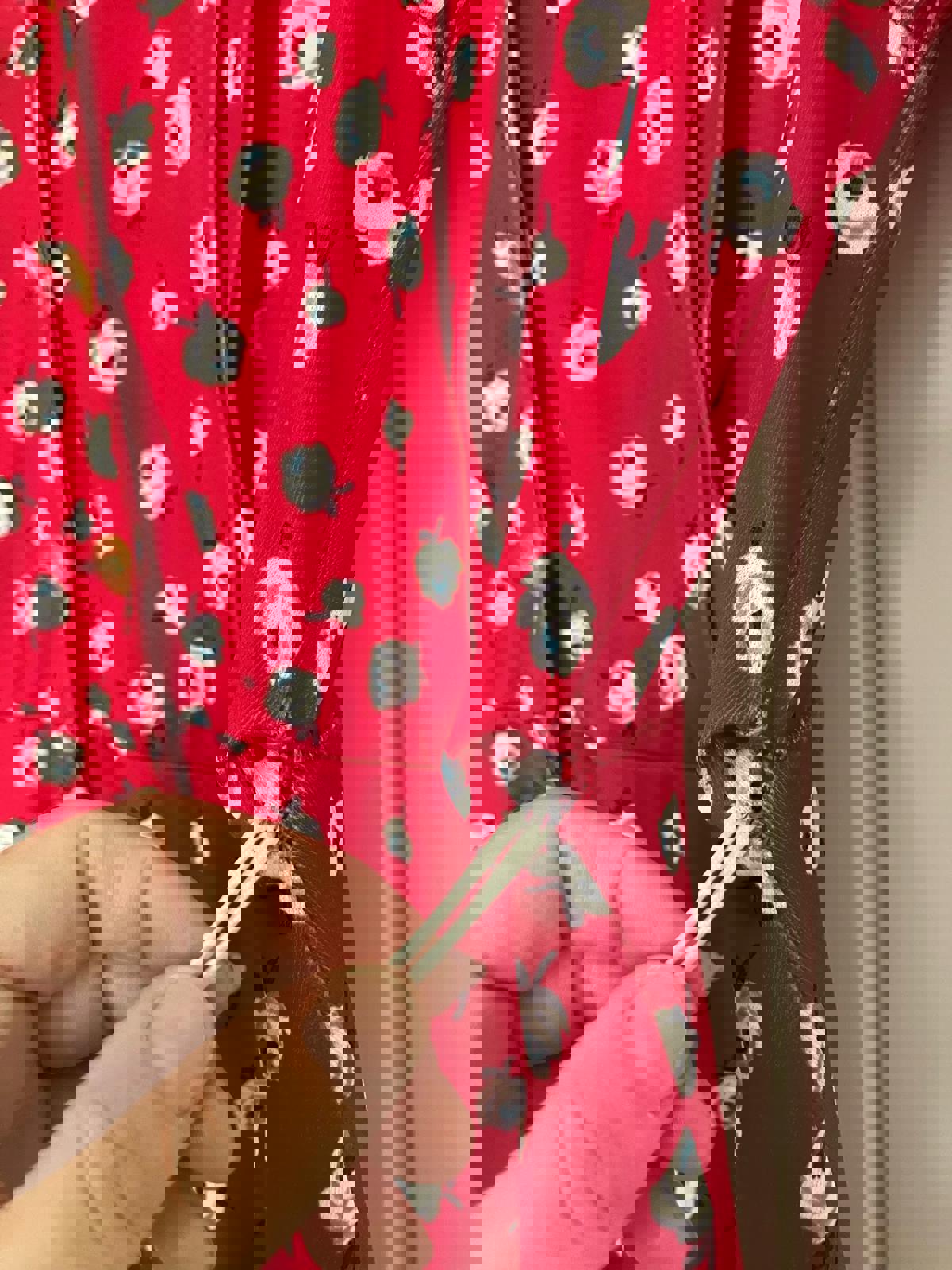 Lovely Red Floral Button-Front Dress