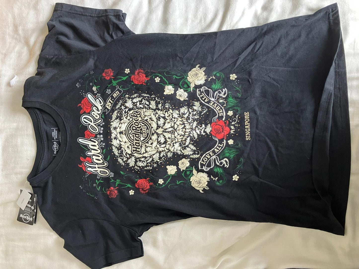 Hard Rock Cafe Men's Black Graphic T-Shirt Large