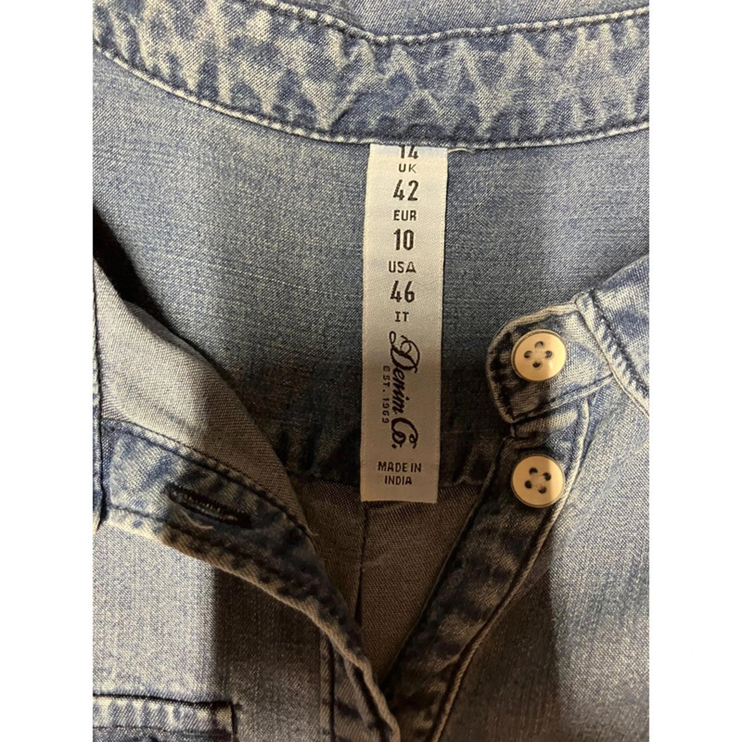 Denim Co. Sleeveless Denim Shirt Dress – UK 14