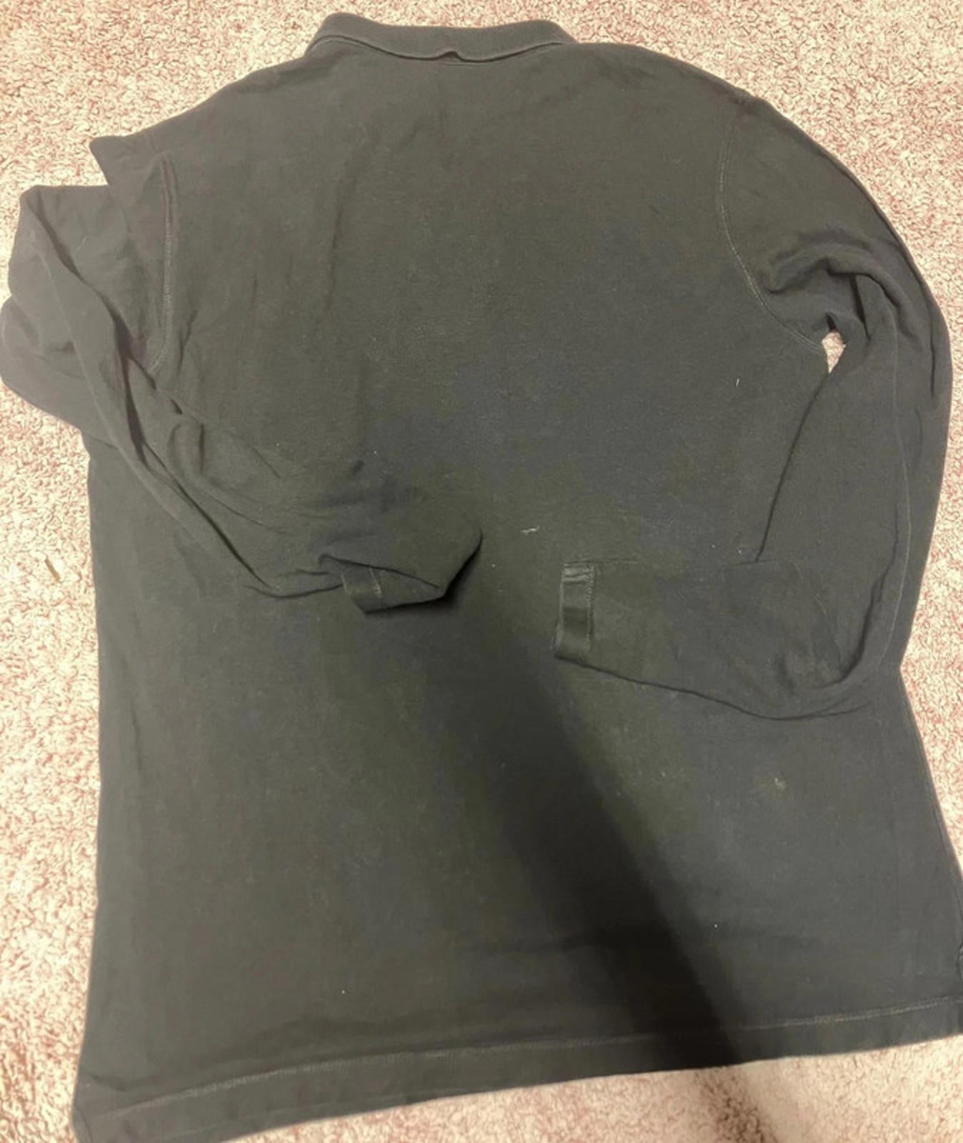 AllSaints Black Long Sleeve Polo Shirt (L)