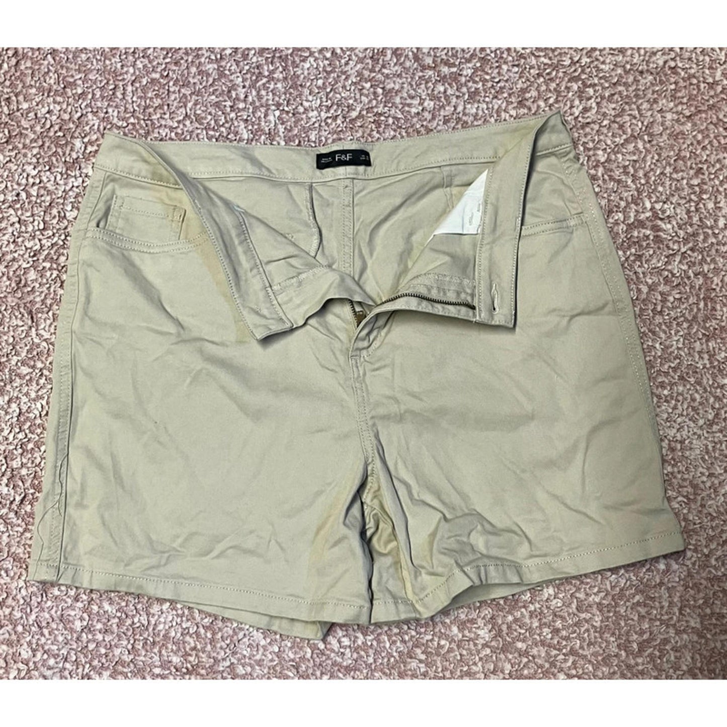 F&F Beige Chino Shorts UK 14
