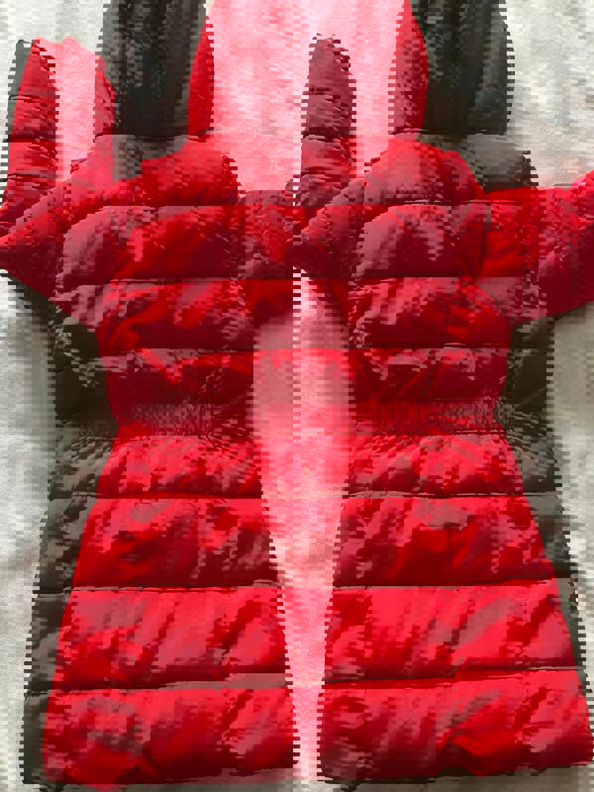 Lovely Red Kids' Puffer Coat with Cozy Sherpa Lining