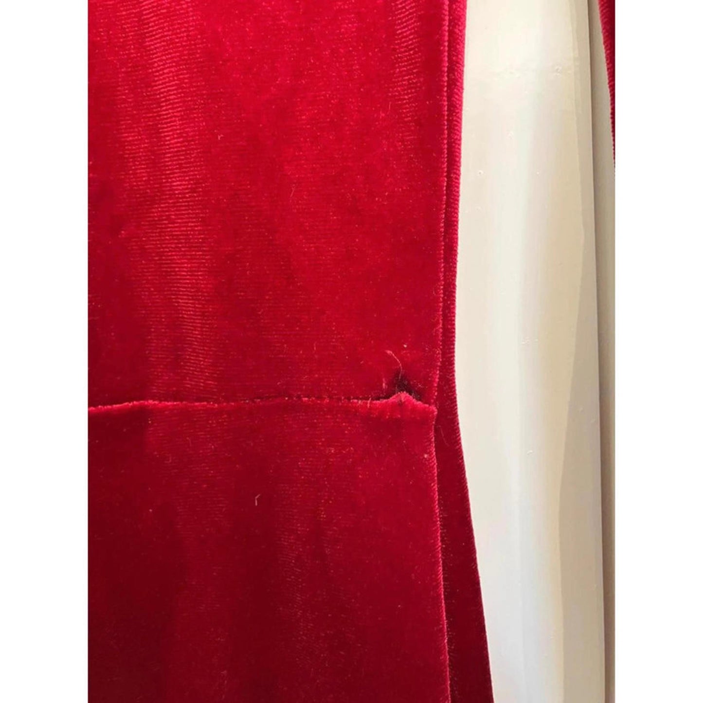 Striking red velvet jumpsuit from PrettyLittleThing, size UK 6.
