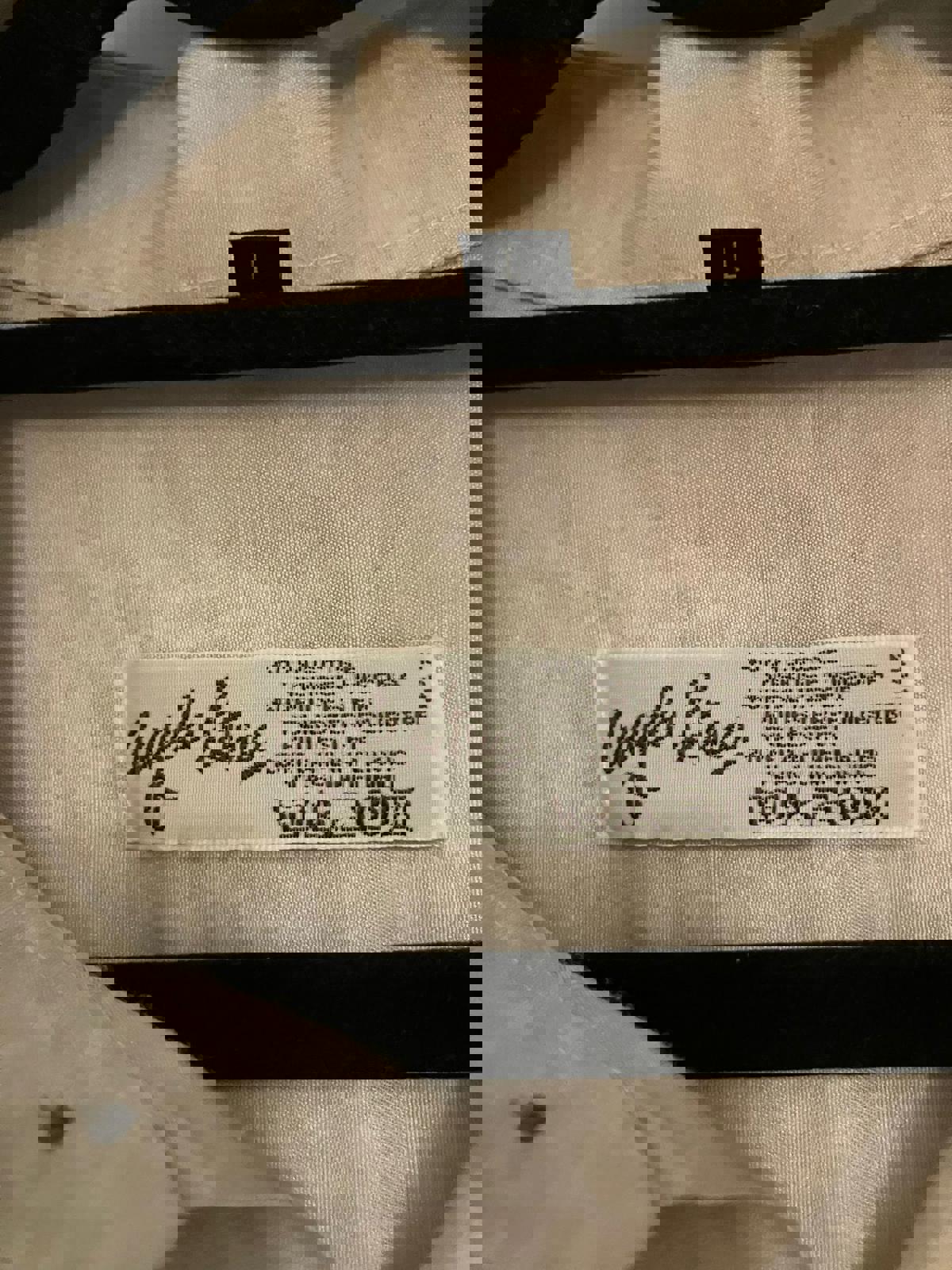 Angelo Litrico Men's Button-Up Shirt, Size Large, Light Beige with Subtle Pattern
