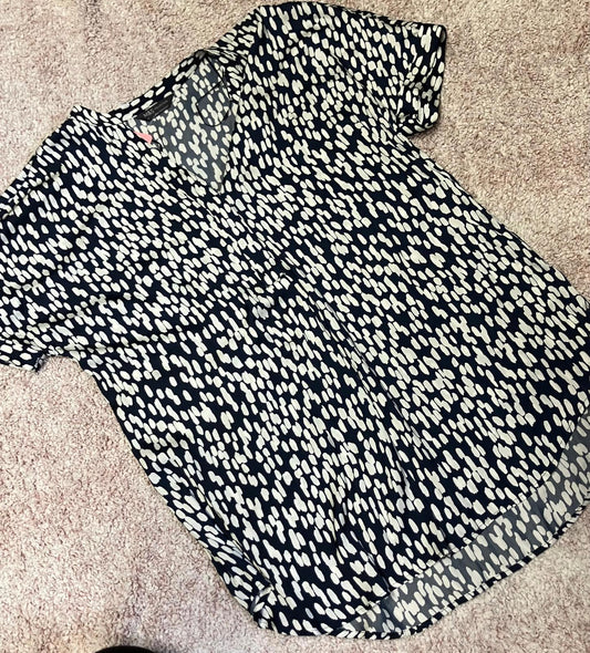 M&S Collection Navy & White Printed Blouse – Size 12