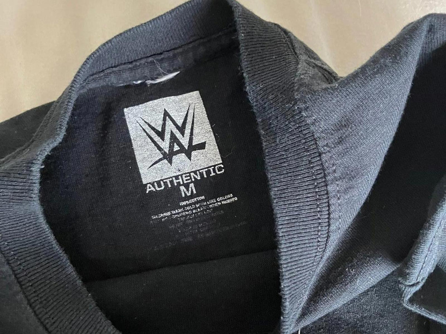 WWE Authentic Black Graphic T-Shirt - Medium