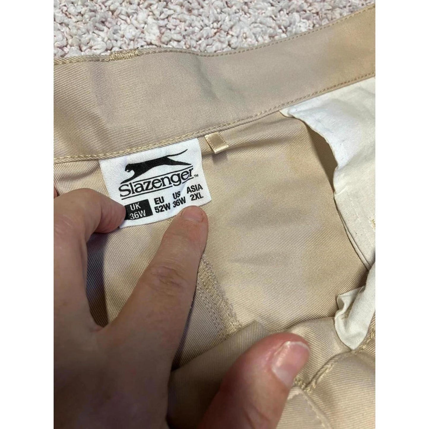 Classic men’s beige chino shorts from Slazenger.