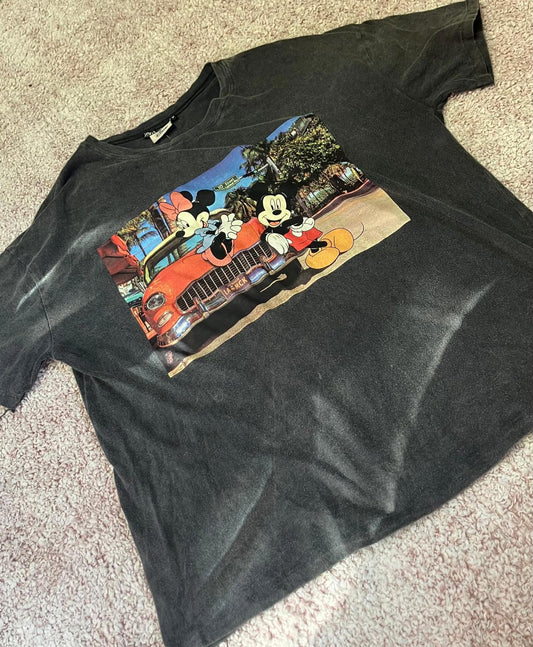 Zara x Disney Mickey & Minnie Graphic T-Shirt Black M