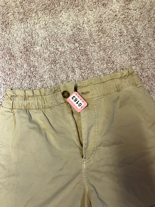 Men's Khaki Elastic Waist Shorts - Size M