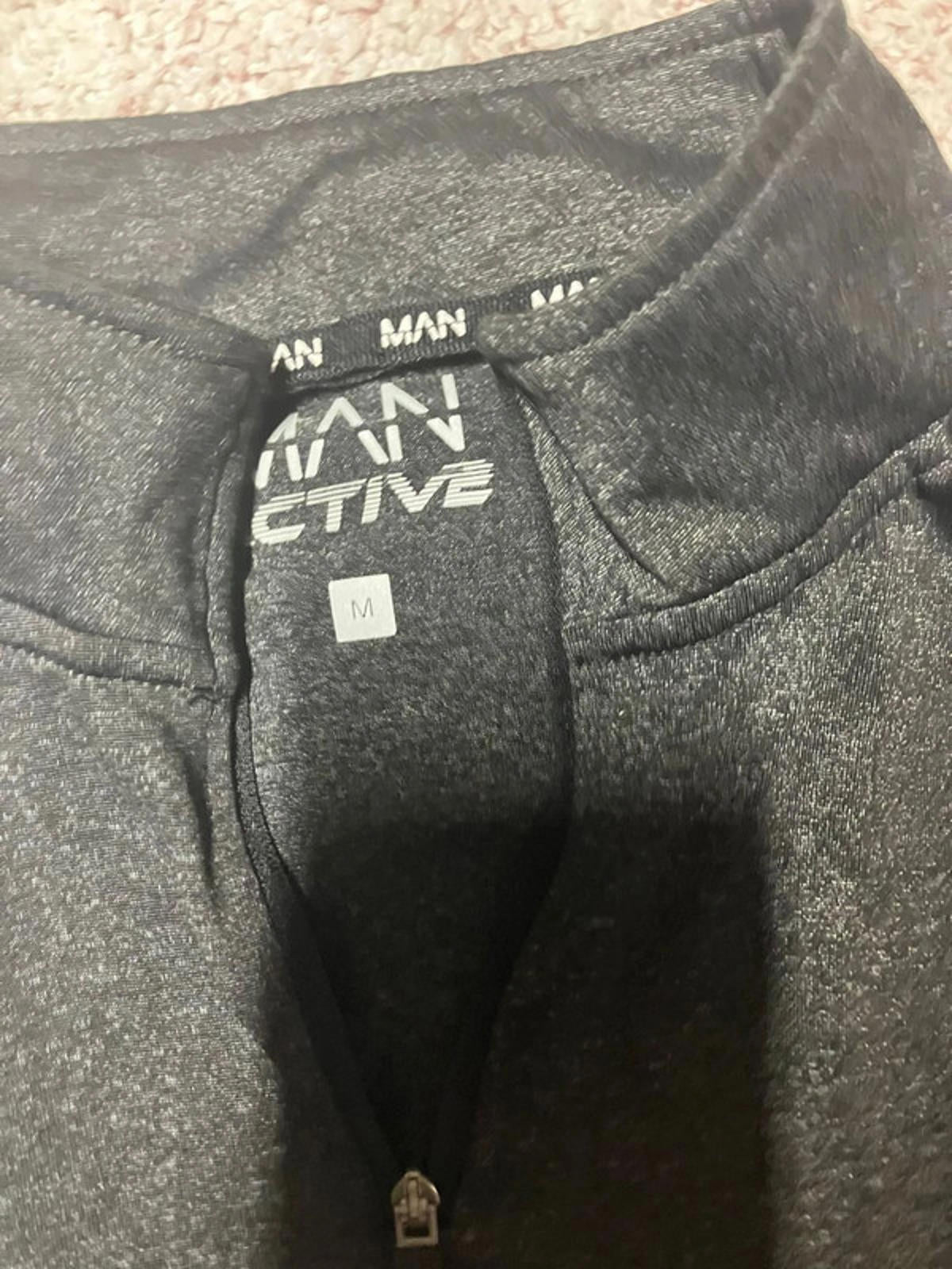 BoohooMAN Active Grey Quarter-Zip Pullover (M)