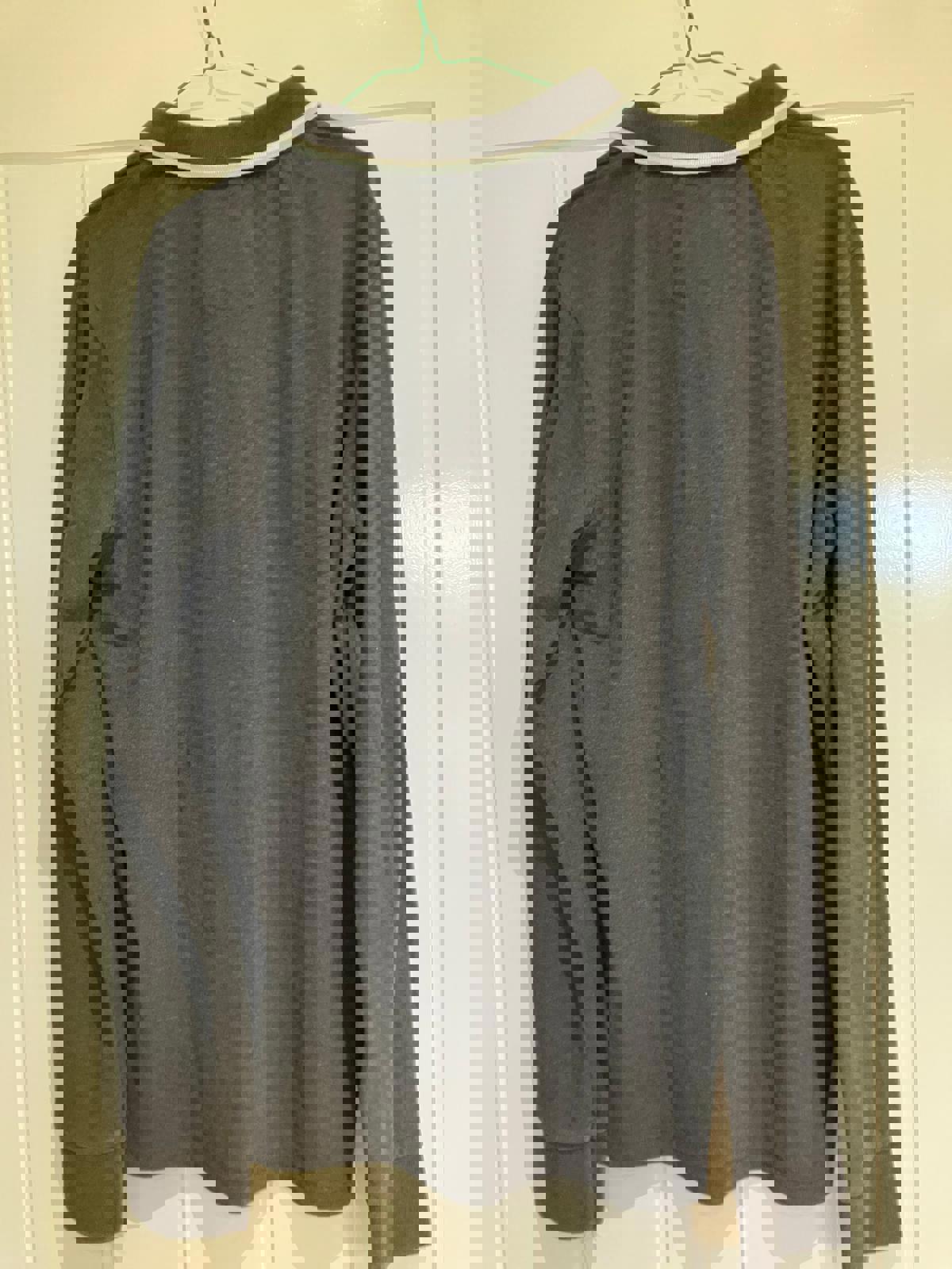 Onfire Men's Long Sleeve Polo Shirt - Dark Gray, Size Large
