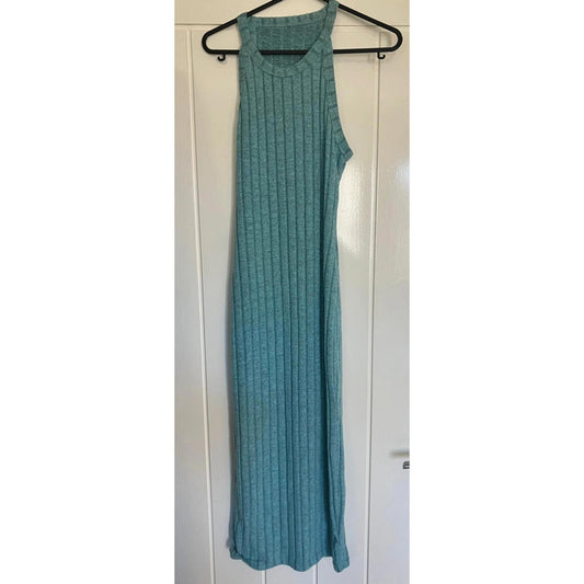 SHEIN Teal Ribbed Maxi Dress – UK 8 / Small