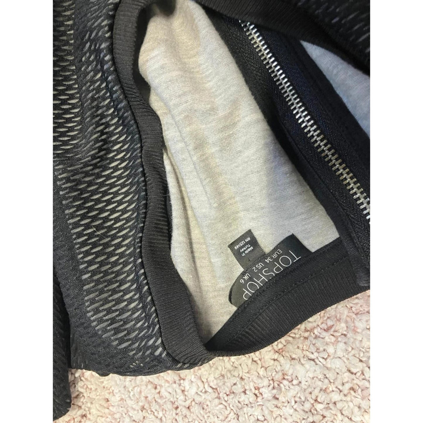 Topshop Black Mesh Overlay Dress UK 6