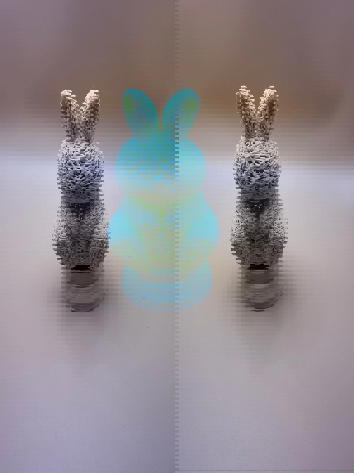 Intricate 3D Printed Bunny Miniature Toy tea light , night light