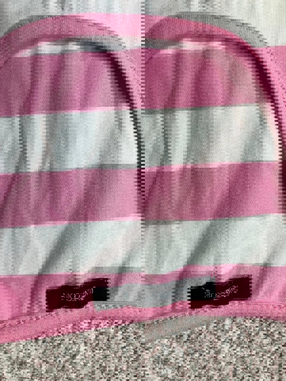 Lovely Pink and White Striped Women's Tank Top - Medium